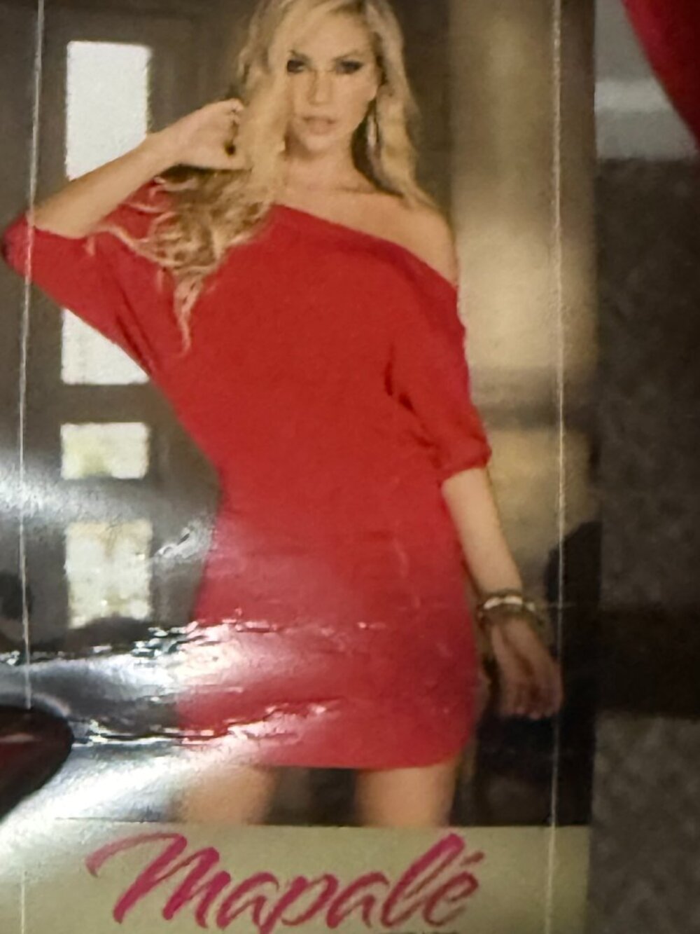 MAPALE RED OFF THE SHOULDER MINI DRESS